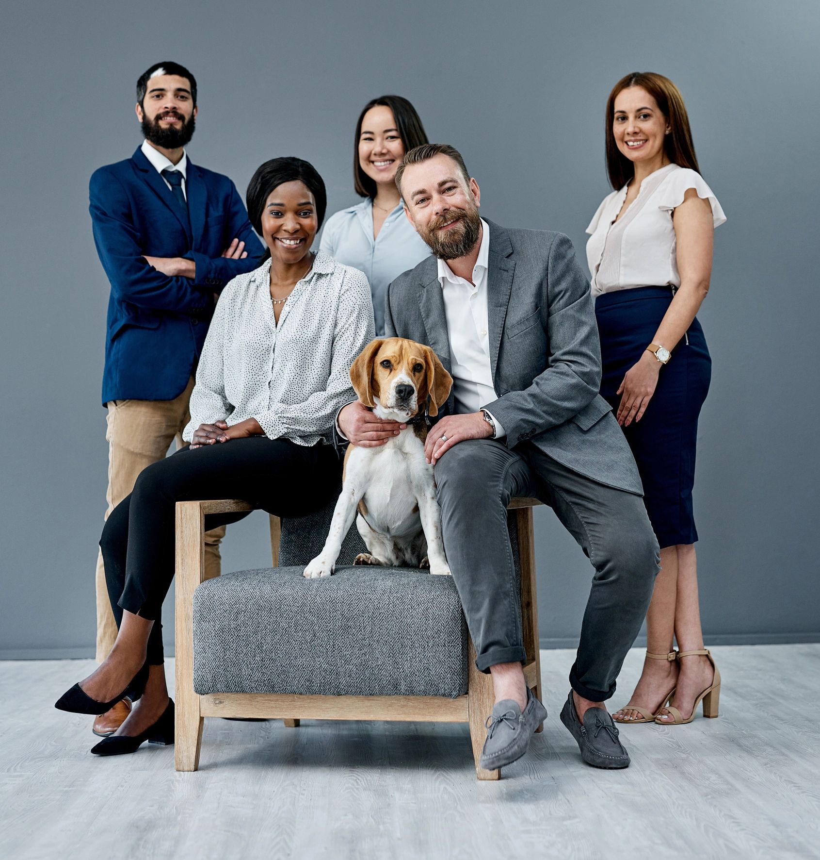 Petizens founder with team and dog